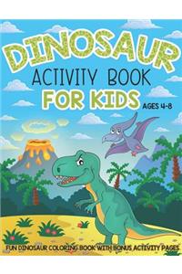 Dinosaur Activity Book for Kids Ages 4-8