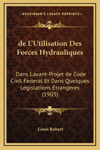 de L'Utilisation Des Forces Hydrauliques