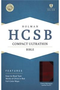 HCSB Compact Ultrathin Bible, Classic Mahogany Leathertouch