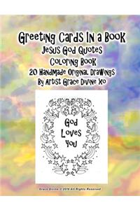 Greeting Cards In a Book Jesus God Quotes Coloring Book 20 Handmade Original Drawings By Artist Grace Divine xo