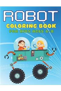 Robot Coloring Book for Kids Ages 6-8