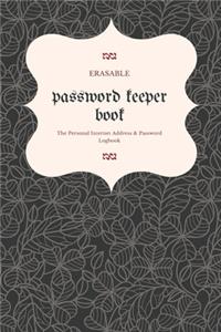 Erasable password keeper book