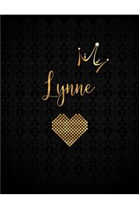 Lynne: Black Personalized Lined Journal with Inspirational Quotes