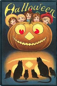 Halloween Journal: Cool Vintage Pumpkin Jack-O-Lantern And Black Cat Journal (Blank Journal To Write In) (Journal For Kids)