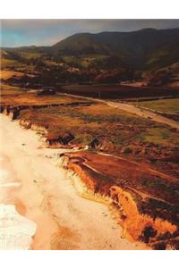 California Coast Notebook Large Size 8.5 x 11 Ruled 150 Pages