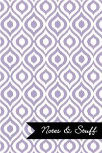 Notes & Stuff - Lined Notebook with Thistle Purple Ikat Pattern Cover