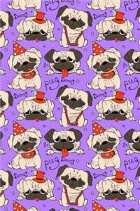 Bullet Journal Notebook Funny Pugs Pattern 8