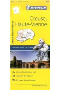 Creuse, Haute-Vienne - Michelin Local Map 325