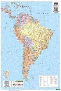 South America Map Flat in a Tube 1:8 000 000