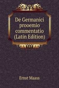 De Germanici prooemio commentatio (Latin Edition)