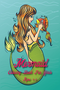Mermaid Coloring Book For Girls Age 4-8