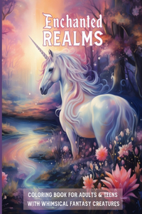 Enchanted REALMS COLORING BOOK FOR ADULTS & TEENS WITH WHIMSICAL FANTASY CREATURES