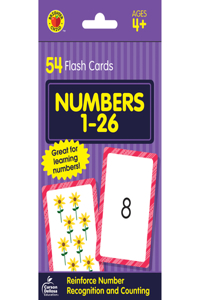 Numbers 1 to 26 Flash Cards, Grades Pk - 1