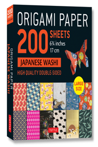 Origami Paper 200 Sheet Japanese Washi Patterns 6 3/4 17 CM