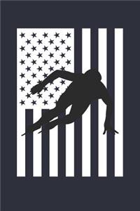 American Flag Skating Notebook - USA Flag Skating Journal - Fourth of July Gift for Skater