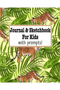 Journal and Sketchbook for Kids with prompts