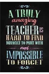 A Truly Amazing Teacher Hard to Find, Difficult to Part With, and Impossible to Forget