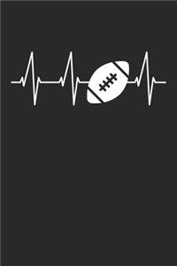 Football Training Journal - Gift for Football Player - Heartbeat Football Notebook - Football Diary