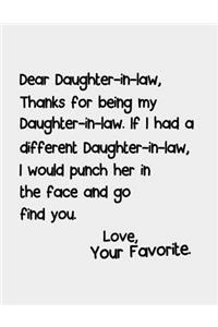 Dear Daughter-in-law, Thanks for being my Daughter-in-law