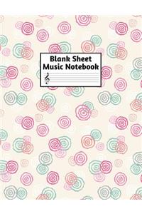 Blank Sheet Music Notebook: Easy Blank Staff Manuscript Book Large 8.5 X 11 Inches Musician Paper Wide 12 Staves Per Page for Piano, Flute, Violin, Guitar, Trumpet, Drums, Cell