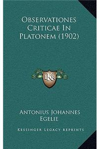 Observationes Criticae In Platonem (1902)