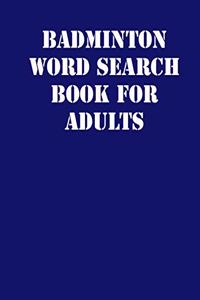 Badminton Word Search Book For Adults