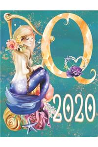 2020 Weekly Planner - Monogram Mermaid Initial 