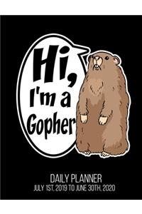 Hi, I'm A Gopher Daily Planner July 1st, 2019 To June 30th, 2020: Funny Halloween Party Daily Planner