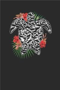 Turtle With Sea Animal Silhouette