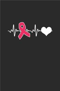 Pink Ribbon Heartbeat: Blank Lined Notebook (6" x 9" - 120 pages) Breast Cancer Awareness Themed Notebook for Daily Journal, Diary, and Gift