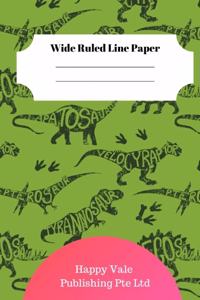 Cute Dinosaur Foot Theme Wide Ruled Line Paper