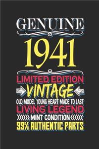 Genuine 1941 Limited Edition Vintage Old Model Young Heart Made to Last Living Legend Mint Condition 99% Authentic Parts