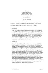 Post Sts-135 Evaluation of Main Flame Deflector Witness Materials