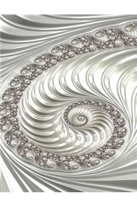 White Spiral Fractal Notebook