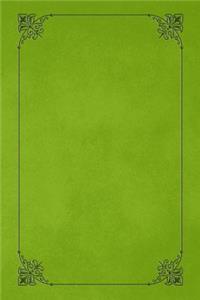 Lime Green 101 - Blank Notebook with Fleur de Lis Corners