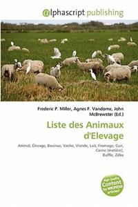 Liste Des Animaux D'Elevage