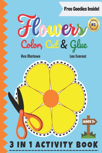 Flowers Color, Cut & Glue