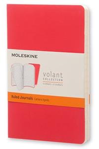 Moleskine Pocket Volant Geranium Red/scarlet Red Ruled Journal