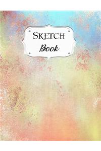 Sketch Book: Watercolor Sketchbook Scetchpad for Drawing or Doodling Notebook Pad for Creative Artists #3 Rose Gold Orange Blue Yellow