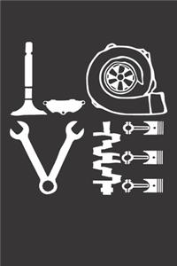 Notebook for car auto mechanic tuner and racer love