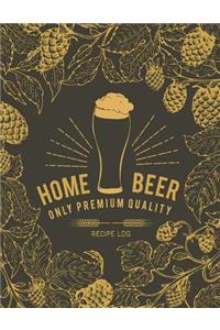 Home Beer Only Premium Quality Recipe Log