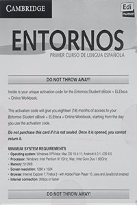 Entornos Beginning eBook for Student Plus Eleteca Access and Online Workbook Activation Card