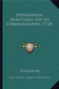Dissertation Analytique Sur Les Chronographes (1718)