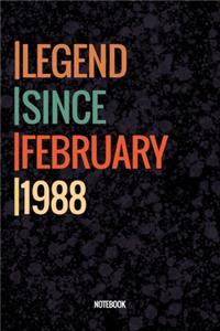 Legend Since February 1988 Notebook