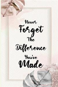 Never Forget The Difference You've Made