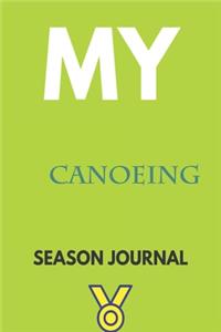 My canoeing Season Journal