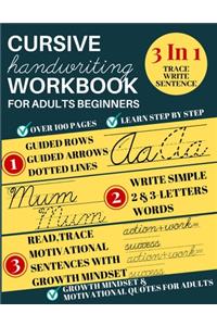 Cursive Handwriting Workbook For Adults Beginners