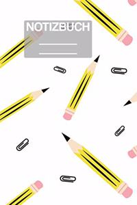 Notizbuch A5 Muster Zeichnung Schule Grundschule Unterricht Stifte Bleistift Stift Klammer