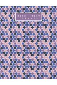2018-2019 Planner: Purple Mosaic Pattern Undated Monthly, Weekly, and Daily Planner