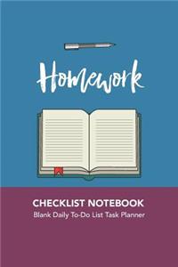 Homework Checklist Notebook